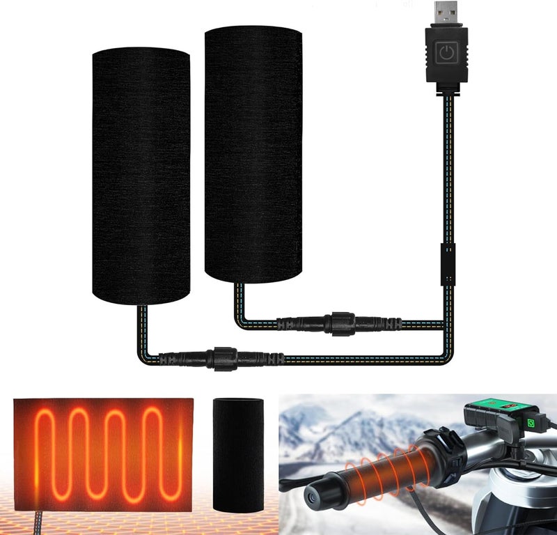 OXWIND Heated Grips Cover for Motorcycle, 5V Handlebar Heater, Motorcycle Heated Grips USB Powered, 6 Gear Temperature with Memory Function, IP67 Waterproof, ATV Heated Handlebar Warmers - Image 1